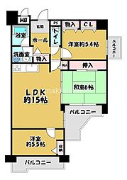 狭山パークホームズ 3LDKの間取図画像
