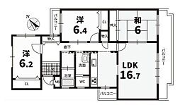 ライフコート深井1号棟 3LDKの間取図画像