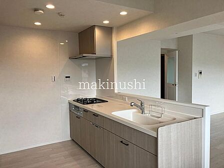 キッチン使い勝手の良いシステムキッチンを採用。収納力もあり、調理や後片付けがしやすい快適なキッチンスペースです。
