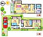 間取り：間取図3LDKの間取りで、各お部屋に収納スペースを確保！LDKは約19.6帖と広々としており、ご家族でゆったり過ごせる魅力的な空間です。開放感のあるリビングで、快適な新生活！ぜひご覧ください！