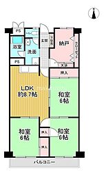 金剛グリーンハイツHA棟 3SLDKの間取図画像