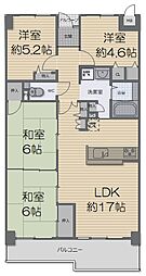 ルイシャトレ須磨名谷 4LDKの間取図画像
