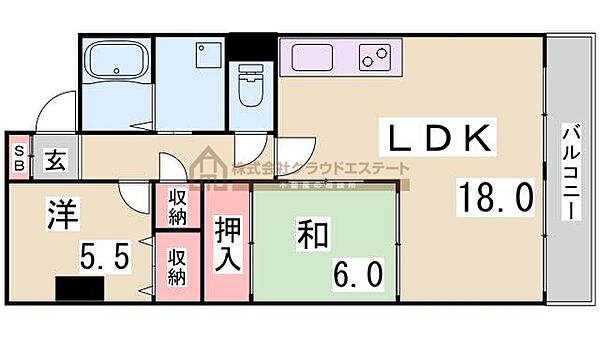 シャンボール三宮 ｜兵庫県神戸市中央区熊内町4丁目(賃貸マンション3LDK・5階・70.62㎡)の写真 その2