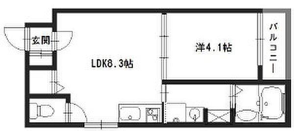 F asecia ilia 101｜兵庫県姫路市京口町(賃貸アパート1LDK・1階・30.43㎡)の写真 その2