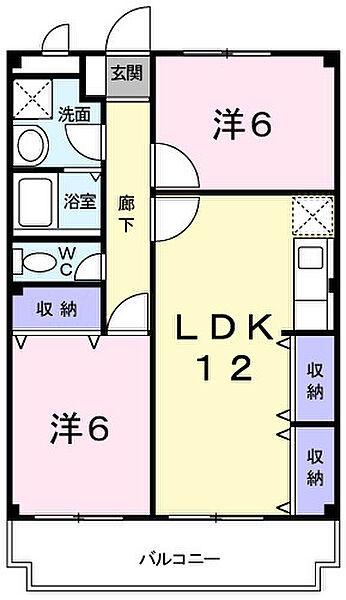 アドニス 206｜兵庫県姫路市西今宿2丁目(賃貸マンション2LDK・2階・56.51㎡)の写真 その2