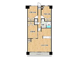 アンピール花見駅前 3LDKの間取図画像