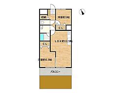 エバーライフ井尻駅南 2LDKの間取図画像