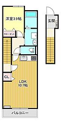 ロベリアII 1LDKの間取図画像
