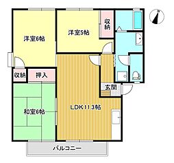 フレグランスパインB 3LDKの間取図画像