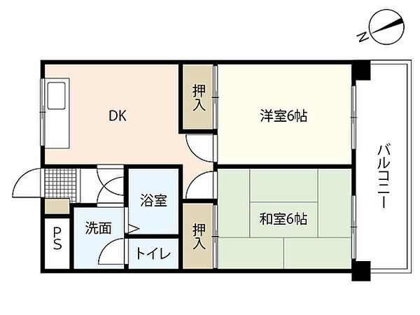 第3茶谷ビル ｜広島県広島市中区榎町(賃貸マンション2DK・3階・45.36㎡)の写真 その2