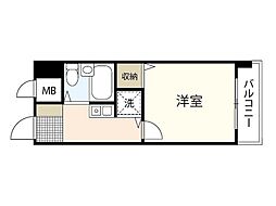 トーカンキャステール己斐本町 1Kの間取図画像