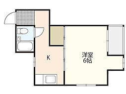 三波ビル 1Kの間取図画像