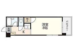 リマーカーブル己斐 1Kの間取図画像