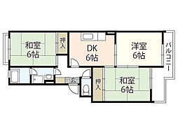 コーポ仁井田ビル 3DKの間取図画像
