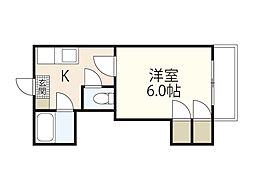 第5シモビル 1DKの間取図画像
