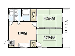 第2丸沢ビル 2LDKの間取図画像