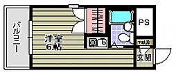プラスパー東雲 ワンルームの間取図画像