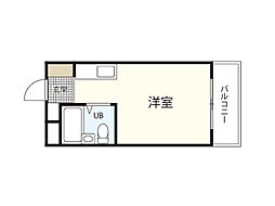KOIWEST ワンルームの間取図画像