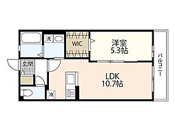 フレシール高須 1LDKの間取図画像