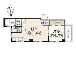 城戸ビル 1LDKの間取図画像