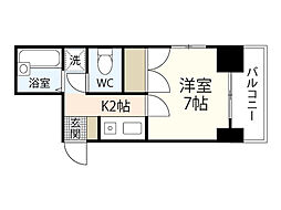 THEKAMINOBORI 1Kの間取図画像