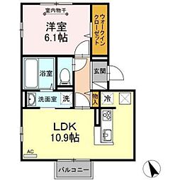 エバーハウス 1LDKの間取図画像