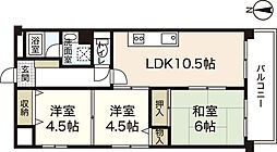 エスポワール舟入 3LDKの間取図画像