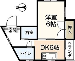 イワタビル 1DKの間取図画像