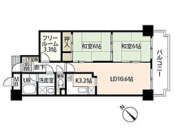 己斐本町コープマンション 2SLDKの間取図画像