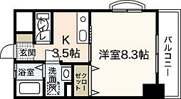 N・S白島ビル 1Kの間取図画像