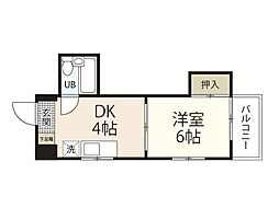 第3佐野ビル 1DKの間取図画像