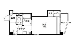 フィリアみなみ 1Kの間取図画像