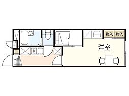 レオパレス国泰寺 1Kの間取図画像