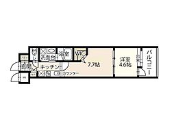 セントヒルズ銀山町 1LDKの間取図画像