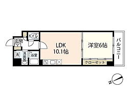 プロムナード二葉の里 1LDKの間取図画像