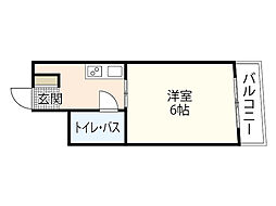 ベル天満 ワンルームの間取図画像