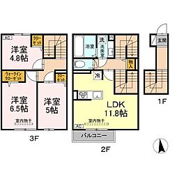 D-ROOM KT II 3LDKの間取図画像