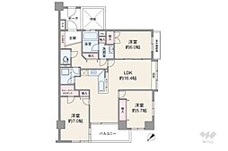 コートヤード祐天寺 3LDKの間取図画像