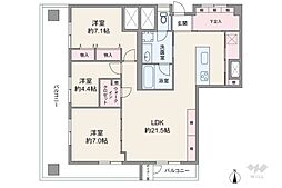 自由が丘アーバンライフ 3LDKの間取図画像