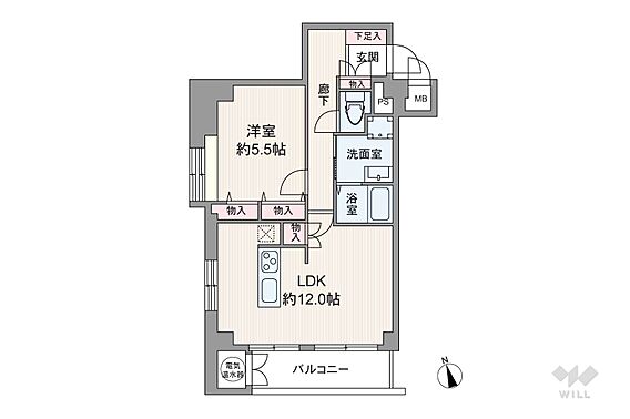 間取りは専有面...