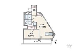 渋谷コーポ 1LDKの間取図画像