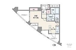クオリア目黒大橋ウエスト ワンルームの間取図画像