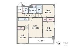 パルミナード森ヶ崎公園 3LDKの間取図画像