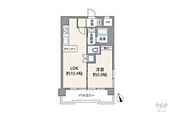 パラスト上目黒 1LDKの間取図画像