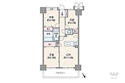 アエリア川崎 3LDKの間取図画像