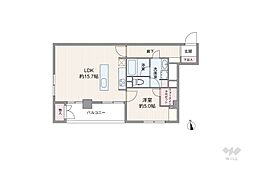 谷口ハビテーション 1LDKの間取図画像