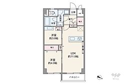 エンゼルハイム多摩川 2LDKの間取図画像