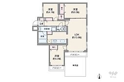 ナイスアーバン石川台 3LDKの間取図画像