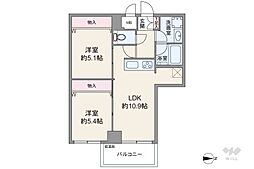 ライオンズマンション大森本町 2LDKの間取図画像