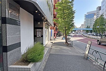 敷地西側の前面道路(北側から)